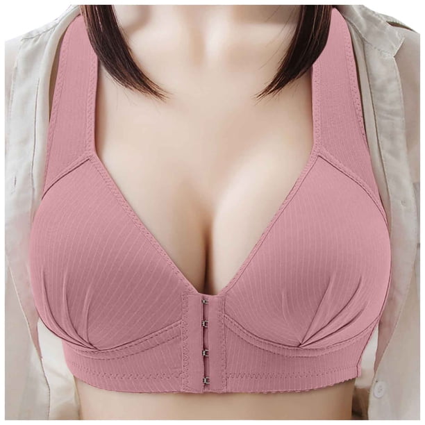 WILLBEST Brasier Mujer Push Up Sujetador De Mujer Con Hebilla Frontal Y Borde De Encaje Sin Aro De Acero, Ajuste Sin Costuras, Ideal Para Yoga Y Dormir, Talla Grande 192