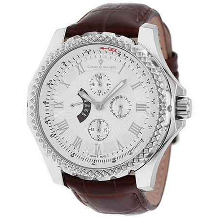 Christian Van Sant Men's Retrograde Watch Quartz Mineral Crystal CV5110