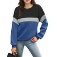 thumbnail image 4 of Dwellite Womens Sweatshirts Crewneck Hoodies Casual Sweaters Oversized Long Sleeve Tops Fall Fashion Winter Clothes 2025 with Pocket Navy S, 4 of 6