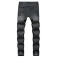 thumbnail image 4 of Fashion Mens Jeans Long Pants Denim Skinny Ripped Frayed Slim Fit Biker Work Trousers, 4 of 4