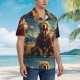 thumbnail image 2 of KLL Men's Hawaiian Shirt Short Sleeve Button Down Beach Shirts-Meditating Golden Retriever, 2 of 5