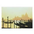 thumbnail image 1 of Venice Cutting Board, Romantic Italian City at Sunrise Line of Gondolas Lagoon and Silhouette Image, Decorative Tempered Glass Cutting and Serving Board, Large Size, Mustard and Black, by Ambesonne, 1 of 1