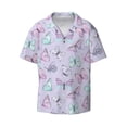 thumbnail image 3 of Goofa Purple Butterfly Printed Men's Casual Short-sleeved Shirt,Lightweight Breathable Button-down,Summer Casual men's top,Versatile Fashion shirt-3X-Large, 3 of 7