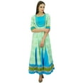 thumbnail image 3 of Bimba Flaired Kurti Printed Cotton Kurta With Pom-Poms Classic Chic Maxi Dress, 3 of 9
