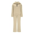 thumbnail image 7 of tarylea Two Piece Lounge Tracksuits for Women Long Sleeve 1/4 Zip Turn down Collar Pullover Straight Leg Pants Casual Loose Fall Comfy Outfits, 7 of 7