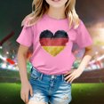 thumbnail image 2 of TAIAOJING Girls Crop Top Short Sleeve Summer T Shirt Kid Flag Of Germany Print Round Neck T Shirt Floral Fashion Trend Bottoming Shirt Tops 3-4 Years, 2 of 4