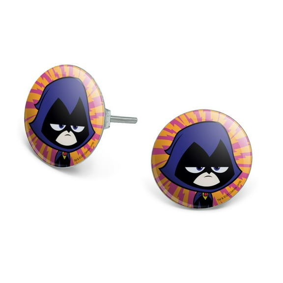 Teen Titans Go! Raven Novelty Silver Plated Stud Earrings