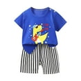 thumbnail image 3 of Bovxnpu Boys Girls Pajamas, Boy's Cotton Short Sleeve T-Shirt and Short Set, Children's Summer Thin Home Clothes Cute Printed T-shirt+shorts Casual Two-piece Set 3-4 Years, 3 of 4
