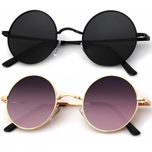Gafas de sol KALIYADI redondas polarizadas retro de metal UV400 47 mm