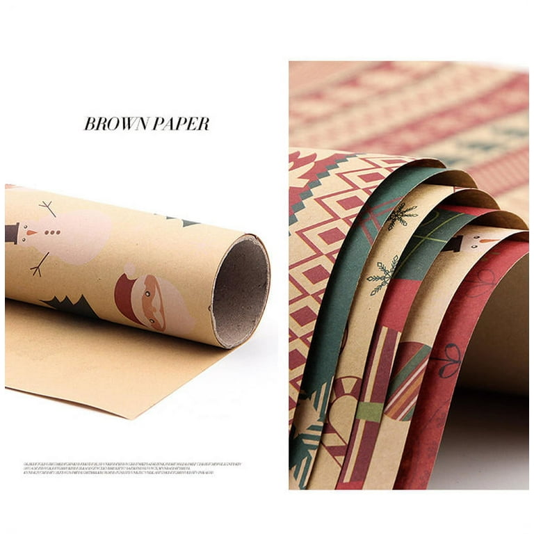 Retro Christmas Wrapping Paper Sheets Wrap Craft Paper For