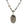 thumbnail image 4 of Painted Jasper and Gold Filigree Necklace | A Unique Statement Piece, 4 of 6