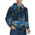 thumbnail image 2 of Naloa Golden Blue Mountains Men's Casual Hooded Collar Drawstring Hoodies Pullover Sweatshirts Casual Long Sleeve Shirts-Small, 2 of 7