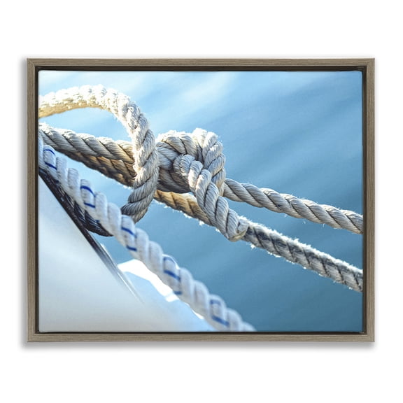Stupell Industries Contemporary Nautical Boating Knot Brown Floating Frame Canvas Art, 21 x 17, by Lil' Rue