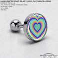 thumbnail image 4 of Body Candy 16G Womens 6mm 316L Stainless Steel Rainbow Retro Heart Mens Cartilage Earring Helix Tragus Jewelry 1/4", 4 of 8
