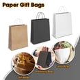 thumbnail image 2 of Black Kraft Paper Bags with Handles Bulk - Packs in 100 Bags - Gift Bags Medium Size for Paper Shopping Bags, Party Bags, and Bags for Small Business (8.3"x4.3"x10.6"), 2 of 8
