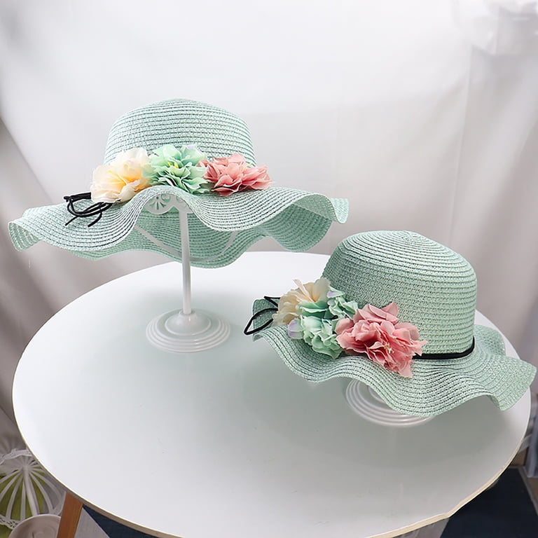 XIMIN Toddler Sun Hat Little Girl Kids Summer Straw Hat with 