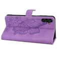 thumbnail image 5 of Feishell Wallet Case For Samsung A14 5G, Magnetic Folio Card Slots Holder Kickstand Premium PU Leather Butterfly Patterned Embossed with Wrist Strap Cover For Samsung Galaxy A14 5G, Purple, 5 of 13
