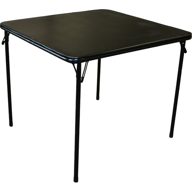 Storage Solutions 3 Foot Black Square Folding Cushion Dining Banquet Table