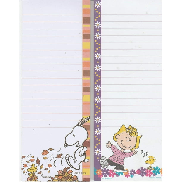 Peanuts Worldwide Peanuts Characters Lined Magnetic Notepads Shopping ...