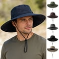 thumbnail image 2 of Sombrero tipo pescador con ala extragrande y ajuste regulable, resistente al viento, con hebilla, plegable, ideal para viajes y actividades al aire libre, con protección UV., 2 of 8
