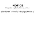 thumbnail image 2 of Front Suspension Control Arm And Ball Joint Assembly Steering Tie Rod End Stabilizer Bar Link Kit (8Pc) For 2004 Ford F-150 RWD 11th Digit Of Vin Is C, 2 of 2