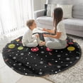 thumbnail image 3 of Black Christmas Ornament Pattern Round Blanket,Comfortable Soft Flannel Throw Blanket,All Season,Warm Lightweight Blankets for Sofa Bed Couch Living Room Chair 60"x60", 3 of 5