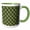 Green/White, variant on 3drose, Art Deco Tropical Beach Palm Vacation Green Cut Out, 11oz Two-tone Blue Mug