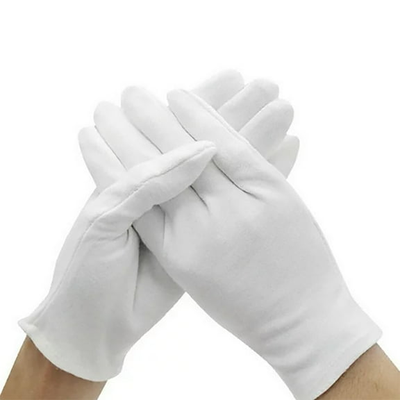 6 Pairs White Cotton Gloves For Women, Full Finger Breathable Work Gloves, Jewelry Inspection, Handling Antiques, Photo And Document Protection