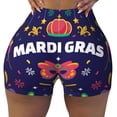 thumbnail image 2 of Picia Happy Mardi Gras Printed Workout Shorts for Women Seamless Scrunch Butt Lifting High Waisted Yoga Gym Booty Running Moisture-wicking Short Pants-XX-Large, 2 of 9