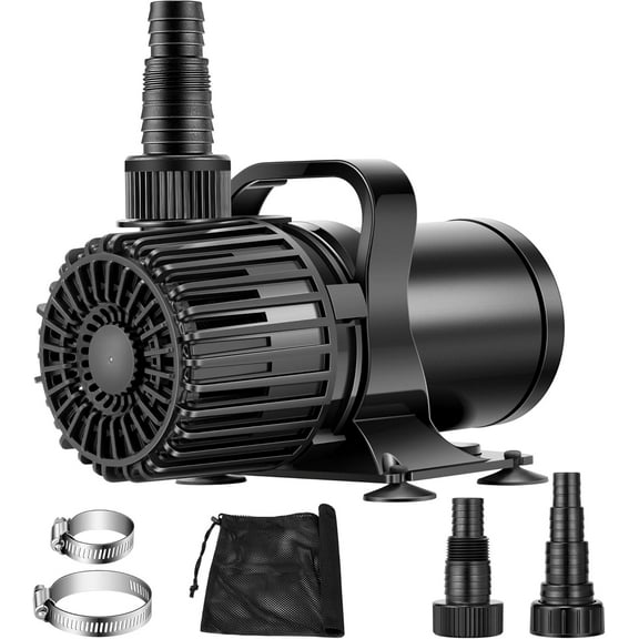 SPECSTAR 175W 3000GPH Submersible Water Pump with 180° Seamless Adjustable Nozzle and Barrier Bag for Koi Pond Waterfall Fountains Fish Tank