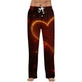 thumbnail image 2 of Men's Fashion Loose Casual Printed Valentine's Day Pattern Lounge Pants Comfort Sleepwear Drawstring Elastic Waist Home Wear 2026 Wine 3XL, 2 of 7