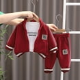 thumbnail image 2 of MEZZALL Boys Outfits Sets Winter Fall Casual Sportswear Zip Up Hoodie Tracksuit With Elastic Waist Solid Color For Toddler Kids Dailywear Birthday / 4-5 Years, 2 of 4