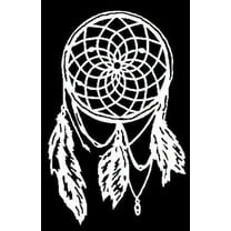Car Decal Pretty Feathers Dream Catcher 6 Inch White Professional Sticker for Truck, Car, Tumbler, Cup, Laptop, Decor, Locker, Table, Window