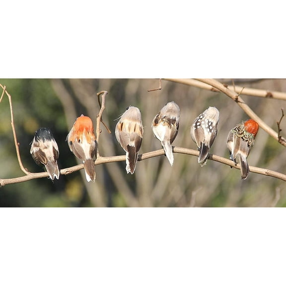 12pcs Artificial Birds Realistic 3.9-Inch Simulation Foam Feather Sparrow Bird Clip on Ornaments for Christmas Decoration Craft Wedding Party Accessories