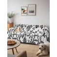 thumbnail image 6 of Black Flower Sofa Covers for 2-3 Cushion Couch L-Shaped Sectional, Vintage Farmhouse Boho Leaf Spring Plant Washable Sofa Covers Slipcover for Living Room Furniture, Couch Cover Blanket 71"x134", 6 of 9