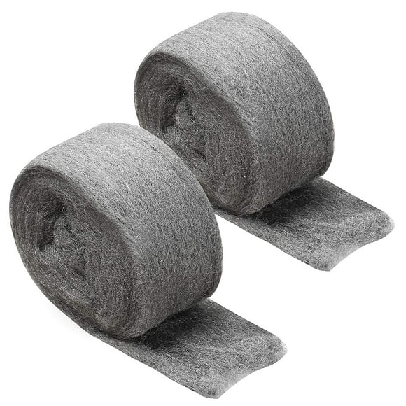 2 Pack 0000 Grade Steel Wool Cleaning Wire Wool, Fine Wool Polishing Pads for Wood Care and Finishing Glass Metals Heavy Duty Pad (3.5m)
