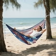 thumbnail image 6 of Wobogo American Flag with Eagle Camping Hammocks 330 lb Capacity with Tree Straps and Hanging Pockets for Outside Hiking Beach Backpack Travel, 6 of 8