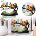thumbnail image 6 of Birds on a Branch Desktop Decorations - 5 Piece Acrylic Bird Figurines Set, Stained Glass Style Double Sided Tabletop Ornaments for Window, Home, Office Decor, Gift for Bird Lovers, 6 of 6