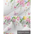 thumbnail image 6 of Pink Spring Floral Easter Kitchen Valances for Windows Farmhouse Linen Window Valance Curtain for Living Room Window Treatment Farmhouse Tulip Flower Valance Rod Pocket Topper Drape, 60 x 18 Inch, 6 of 6