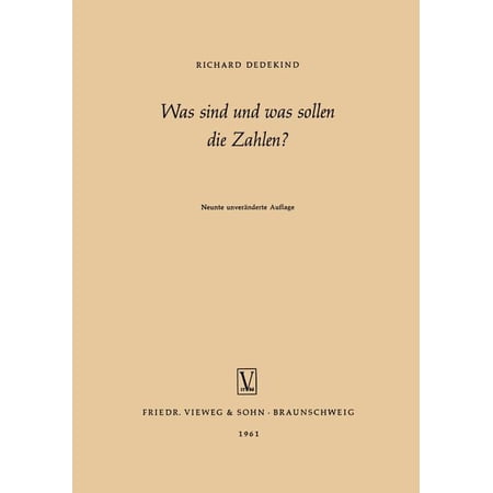 ISBN 9783663008750 product image for Was Sind Und Was Sollen Die Zahlen? (Paperback) | upcitemdb.com