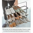thumbnail image 5 of Yamazaki Home Shoe Rack, Black, Steel,  Holds 6 to 9 shoes, Supports 19.8 pounds, Handles, 5 of 8