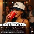 thumbnail image 4 of Funky Junque Trucker Hat – Vintage Two-Tone Snapback Baseball Cap with Embroidered Design - Drunk (Upside Down) - Navy/Beige, 4 of 7
