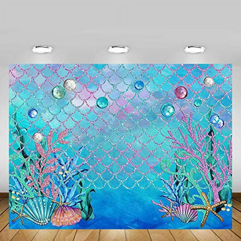 Under the Sea Party Decor, Mermaid Baby Shower Backdrop, Ocean