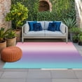 thumbnail image 3 of 6' x 9' Outdoor Rug, Pink Purple Teal Ombre Cream Outdoor Washable Rug Large Floor Carpet, Modern Abstract Art Aesthetics Non Shedding Area Rug for Outside Patio RV Porch Deck Balcony Camping, 3 of 9