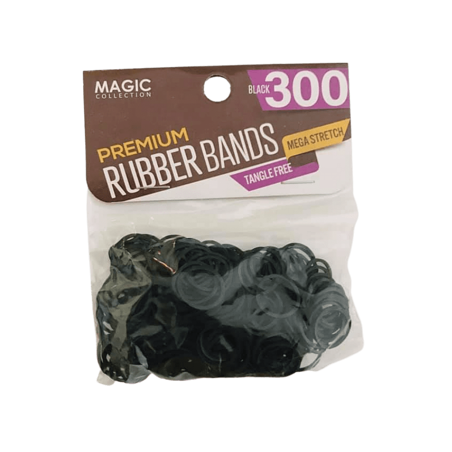 MAGIC COLLECTION Premium Black Rubber Bands 300PCS