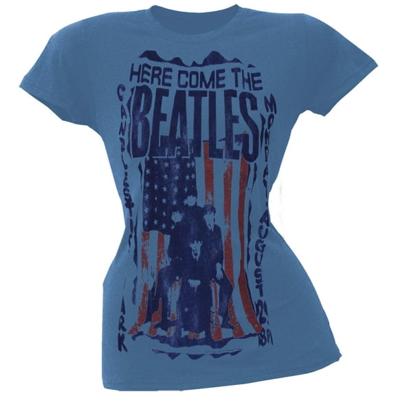 The Beatles Women's Juniors Here Come The Beatles Premium Short Sleeve T Shirt