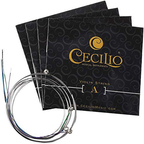 Cecilio Ensemble de 4 Cordes de Violon en Acier Inoxydable 4/4-3/4 (Total 16 Cordes)