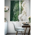 thumbnail image 4 of Abstract Green Sheer Curtains for Living Room Bedroom, Light-filtering Sheer Curtain, White Ombre Sea Wave Texture Abstract Art Rod Pocket Voile Window Treatment Drapes, 52’’Wx72’’L, 2 Panels Set, 4 of 7