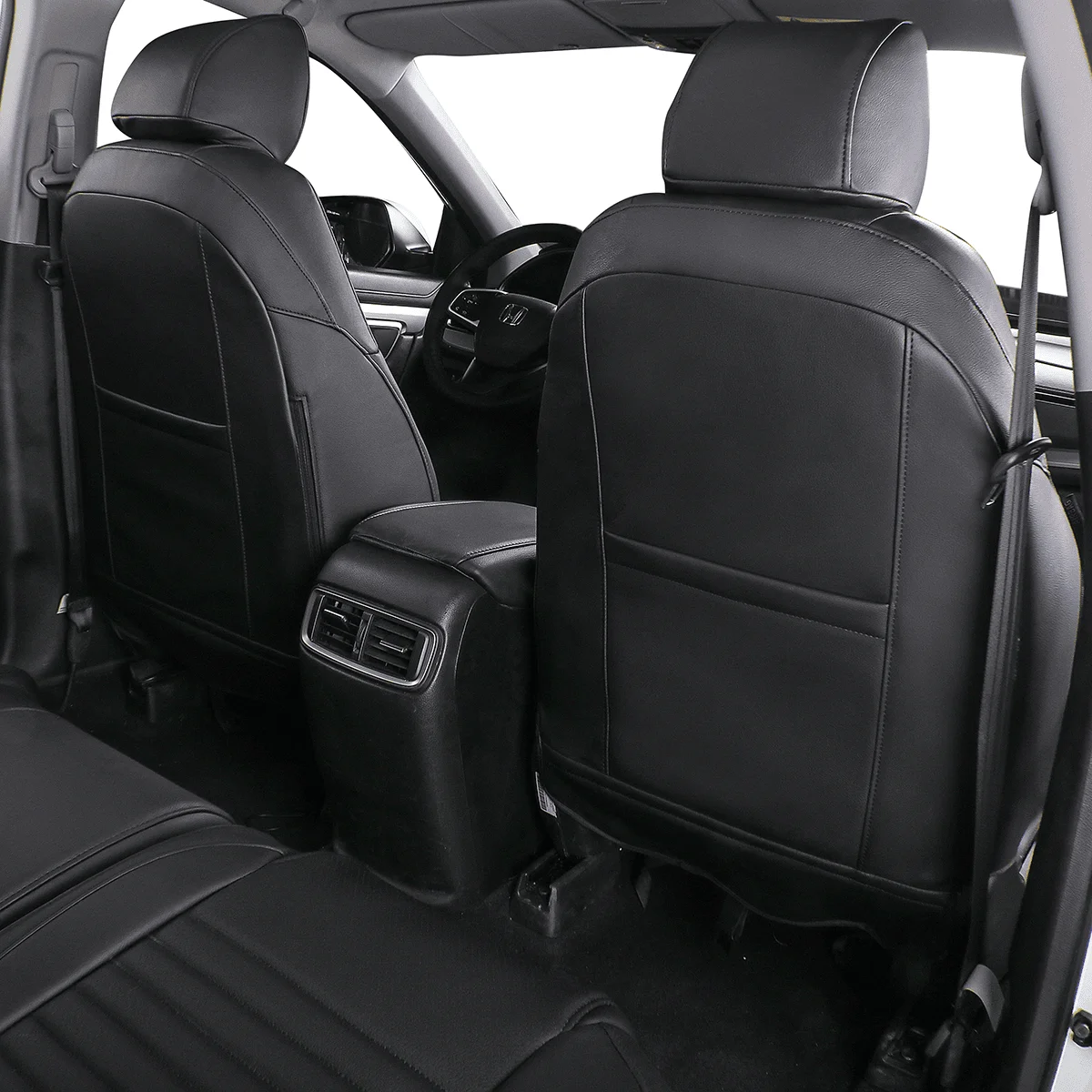 Universal 9-Piece Car Seat Cover Set For Honda CR-V HR – Gray/Black Polyester