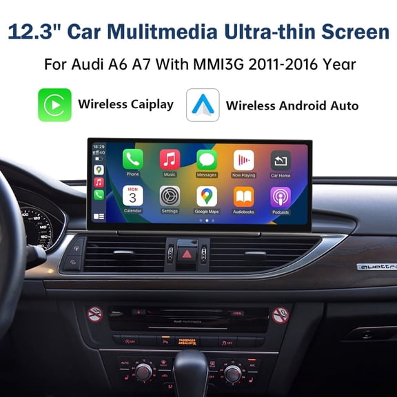 RoadTop 12.3" Car Multimedia Wireless Carplay Screen For Audi A6 A7 2011-2018 3G MMIHN  System Car Stereo Android Auto Mirrorlink Bluetooth